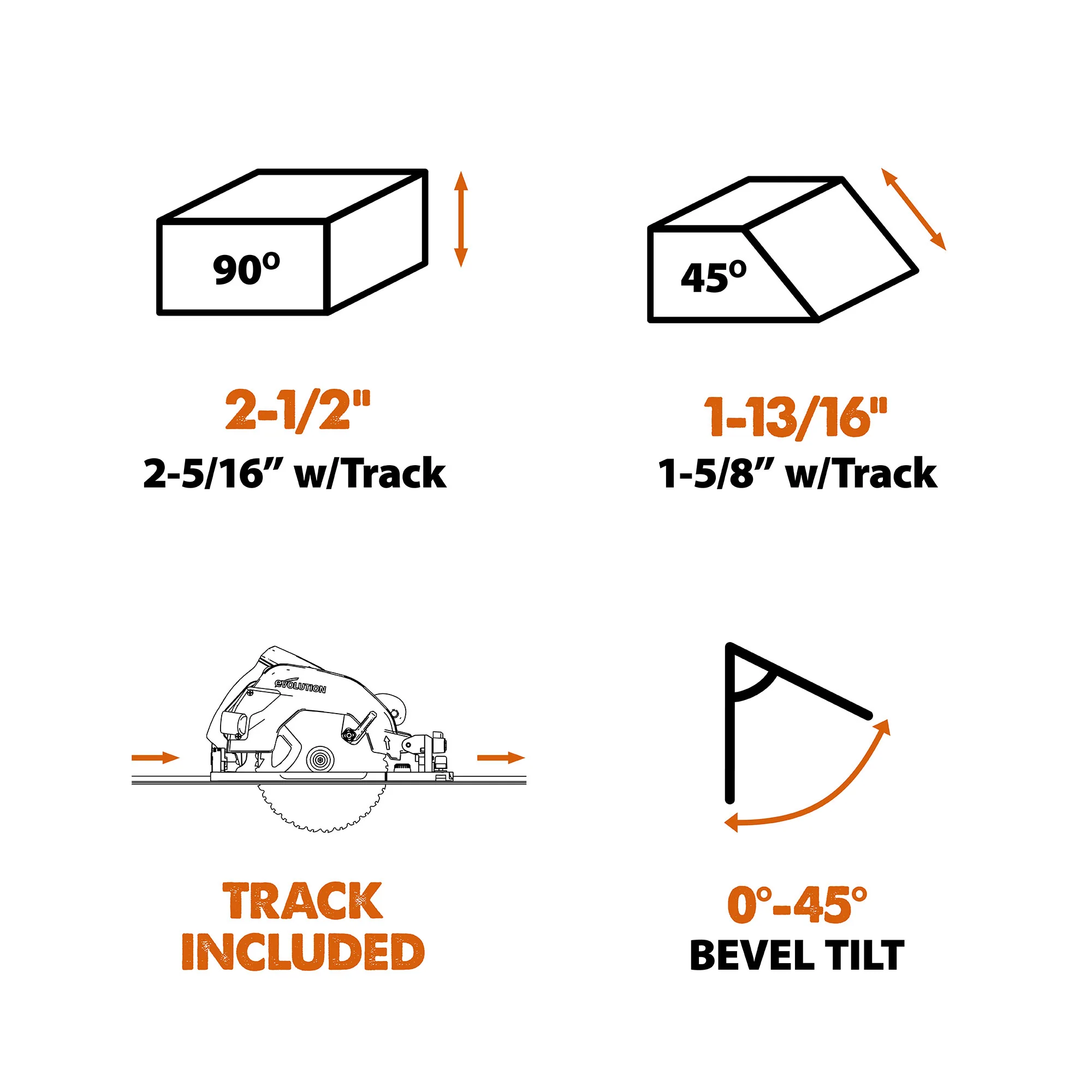 Evolution R185CCSX: Multi-Material Cutting Circular Saw 7-1/4 in. Blade With 3ft, 4in. Track Included - Image 5